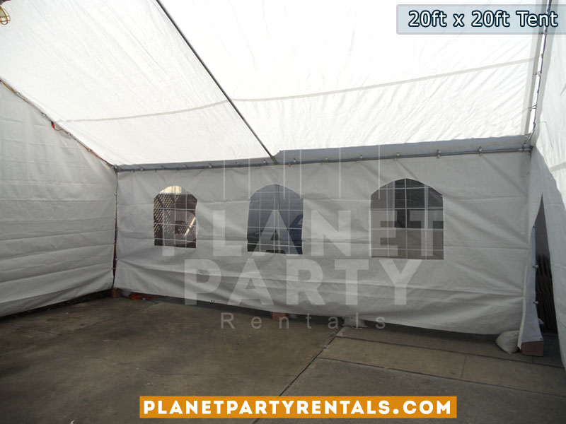 20ft x 20ft White Party Tent | Tent packages includes tent with tables and chairs | Wedding Event Rentals Quinceanera Baptism | San Fernando Valley