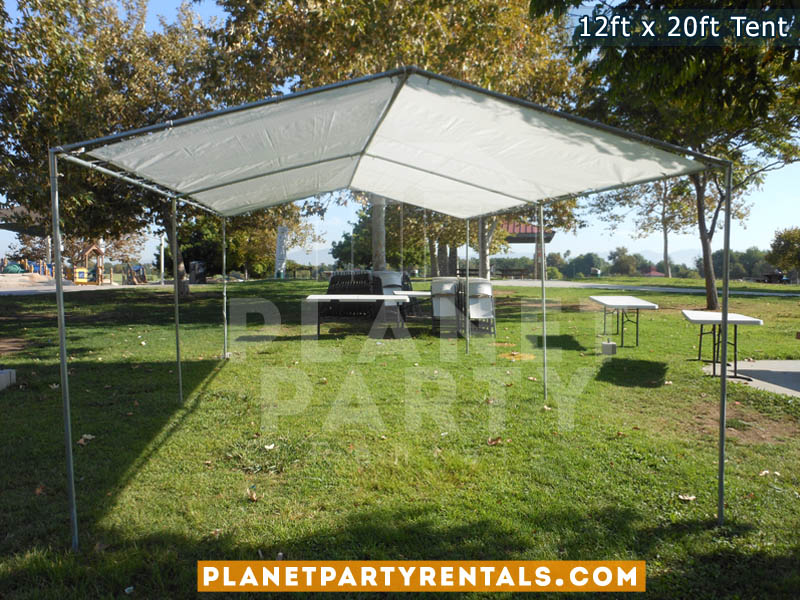 12ft x 20ft White Patio Tent Rental | Shade Tent for Parks / Backyard Events | San Fernando Valley